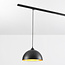 1-phase rail pendant lamp Fos - Black with Golden interior