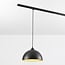 Track pendant light 1-phase Fos, black with gold interior