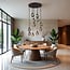 11-light pendant light Hanford - black with smoked grey glass