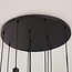 11-light pendant lamp in black with smoked glass grey glass - Hanford