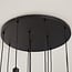 11-light pendant light Hanford - black with smoked grey glass
