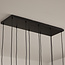 10-light pendant lamp in Black with Smoked glass grey glass - Stafford