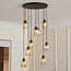 9-light pendant lamp, Black with Amber glass - Alturas