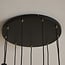 9-light pendant light Alturas - black with amber glass