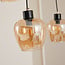 11-light pendant light Hanford - black with amber glass