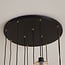 11-light pendant light Hanford - black with amber glass