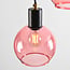 4-light pendant light Monroe - black with amber and pink glass