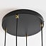 4-light pendant light Monroe - black with amber and pink glass