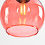 Black pendant lamp with amber, smoked glass and pink glass, 5-light - Monroe