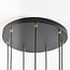 7-light pendant light Monroe - black with amber, smoked and pink glass