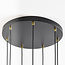 Black pendant lamp with amber, smoked glass and pink glass, 7-light - Monroe