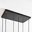 6-light pendant light Minot - black with smoked, amber and pink glass