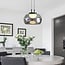 pendant light Mette - black with smoked glass and 3-step dimmable LED