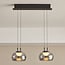 pendant light Katla - black with smoked glass and 3-step dimmable LED