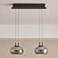 Black Katla pendant lamp with smoked glass and 3-step dimmer