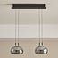 pendant light Katla - black with smoked glass and 3-step dimmable LED