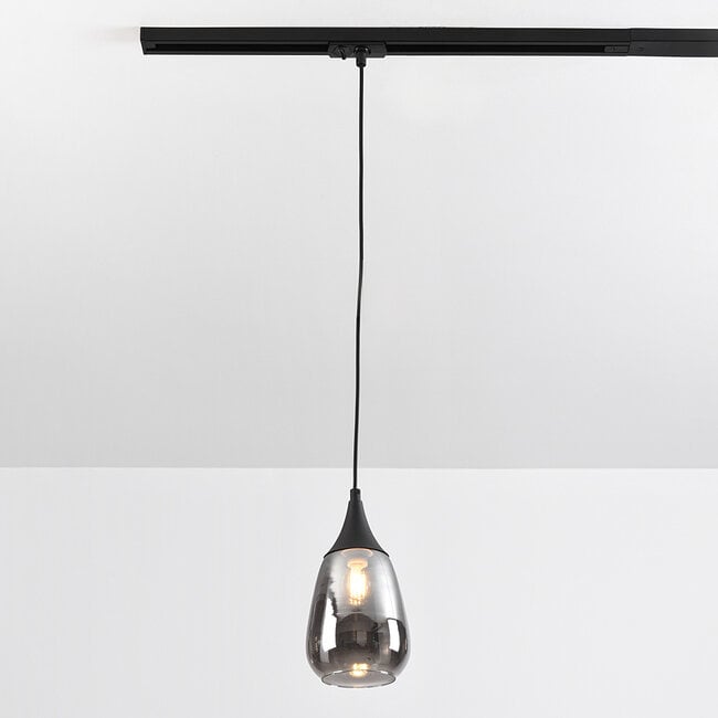 Track pendant light 1-phase Noi with smoked glass and mirror effect