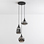 Modern pendant lamp with smoked glass, 3-light - Loua