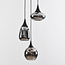 Modern pendant lamp with smoked glass, 3-light - Loua