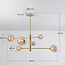 Designer ceiling lamp in Gold with Amber glass, 6-light - Sest