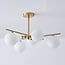 6-light ceiling light Venezia - gold with opal glass