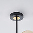 Venezia ceiling lamp, Black with Amber glass, 6-light