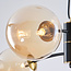Pendant light Firenze with amber glass, 4-light