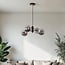 4-light pendant light Firenze - black with smoked glass
