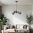 4-light pendant light Firenze - black with smoked glass