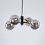 4-light pendant light Firenze - black with smoked glass