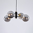 Pendant light Firenze with smoked glass, 4-light - black