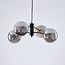 4-light pendant light Firenze - black with smoked glass