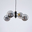 Firenze pendant lamp with smoked glass, 4-light - black