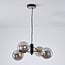 4-light pendant light Firenze - black with smoked glass