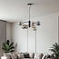 Murano pendant lamp with smoked glass, 6-light