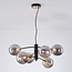Murano pendant lamp with smoked glass, 6-light