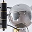 6-light pendant light Murano - black with smoked glass