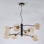 8-light pendant light Torino - black with amber glass