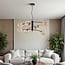 8-light pendant light Torino - black with amber glass