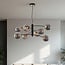 8-light pendant light Torino - black with smoked glass