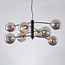 Torino pendant lamp with smoked glass, 8-light - Black
