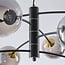 8-light pendant light Torino - black with smoked glass