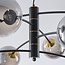 Pendant light Torino with smoked glass, 8-light - black