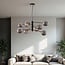 8-light pendant light Torino - black with smoked glass