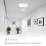 White flush ceiling lights Ø25.5 cm with emergency unit, sensor and CCT switch 3000/4000/6000K