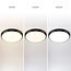 Black flush ceiling lights Ø35.2 cm with emergency unit, sensor and CCT switch 3000K/4000K/6000K