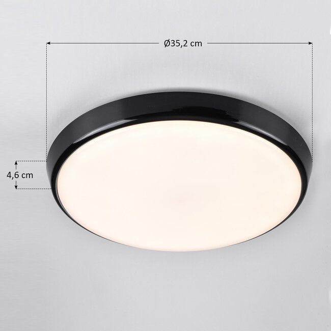 Black ceiling light Ø35.2 cm with sensor and adjustable colour temperature