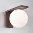 Brown outdoor wall light with opal white polycarbonate shade - Luna