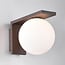 Outdoor wall light Luna brown with opal-white shade