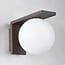 Outdoor wall light Luna brown with opal-white shade